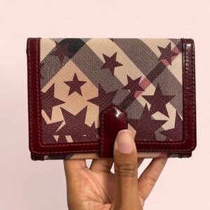 Burberry Supernova Burgundy and Beige Star Wallet